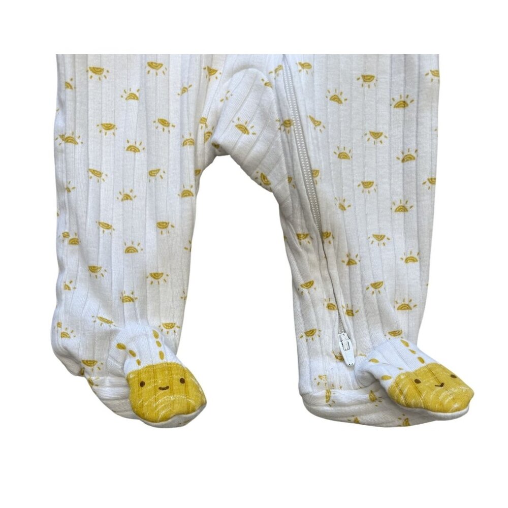 Carters Baby Long Sleeve Sleep Play Footed Onesies 3M Cotton Blend Green White - Picture 7 of 7